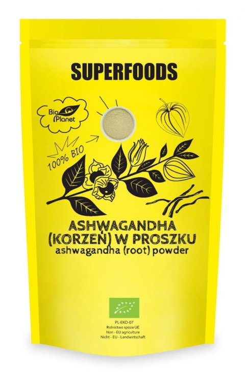 ASHWAGANDHA SPROSZKOWANA BIO 150 g - BIO PLANET SUPERFOODS