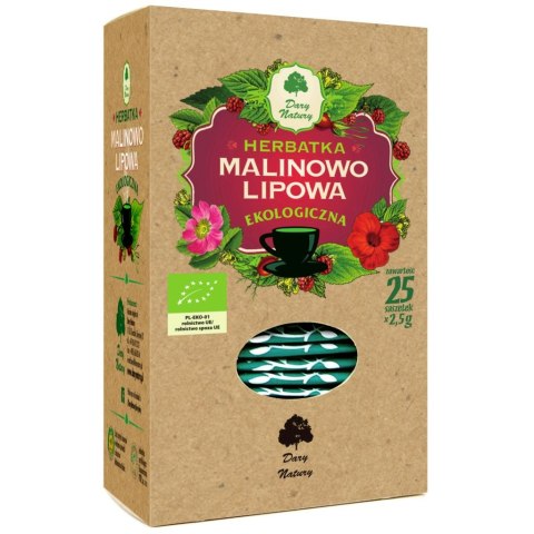 HERBATKA MALINOWO - LIPOWA BIO (25 x 2,5 g) 62,5 g - DARY NATURY