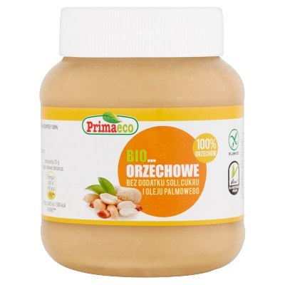 KREM Z ORZESZKÓW ZIEMNYCH PRAŻONYCH 100 % BEZGLUTENOWY BIO 360 g - PRIMAVIKA