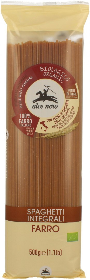 MAKARON (Z PŁASKURKI RAZOWY) SPAGHETTI BIO 500 g - ALCE NERO