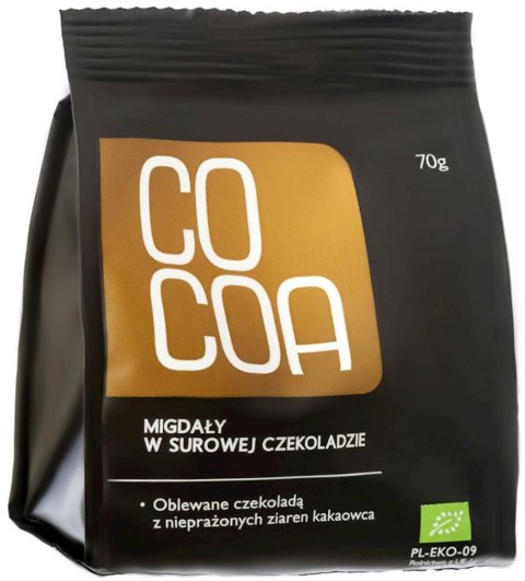 MIGDAŁY W SUROWEJ CZEKOLADZIE BIO 70 g - COCOA