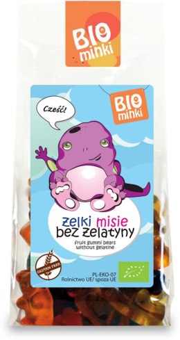 ŻELKI MISIE BEZ ŻELATYNY BEZGLUTENOWE BIO 100 g - BIOMINKI