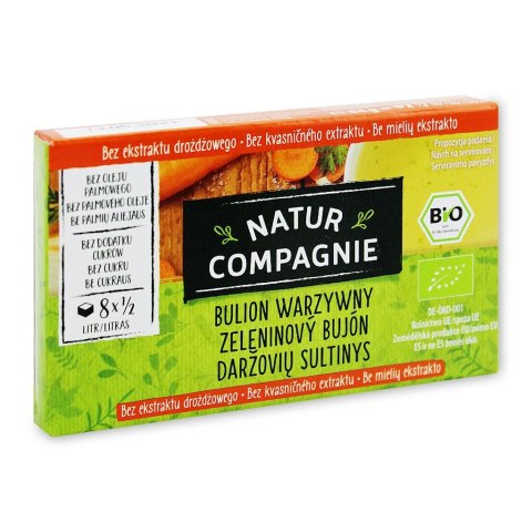 BULION - KOSTKI WARZYWNE BEZ DODATKU CUKRÓW I DROŻDŻY BIO (8 x 10,5 g) 84 g - NATUR COMPAGNIE