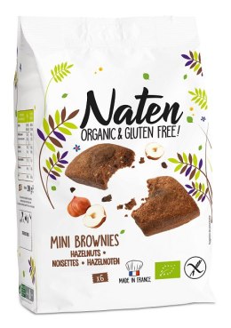 CIASTKA BROWNIES Z CZEKOLADĄ I ORZECHAMI LASKOWYMI BEZGLUTENOWE BIO 170 g - NATEN