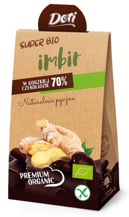 IMBIR KANDYZOWANY W CZEKOLADZIE GORZKIEJ BEZGLUTENOWY BIO 50 g - DOTI