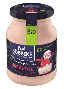 JOGURT KREMOWY MALINOWY BIO 500 g (SŁOIK) - SOBBEKE