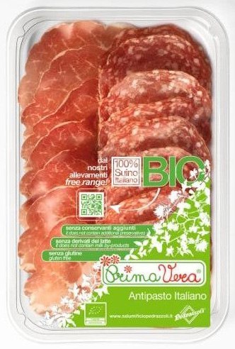 MIX PLASTRÓW DOJRZEWAJĄCYCH (KARCZEK DOJRZEWAJĄCY COPPA + SALAMI MILANO) BEZGLUTENOWE BIO 70 g - PRIMAVERA