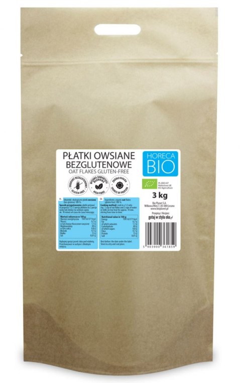 PŁATKI OWSIANE BEZGLUTENOWE BIO 3 kg - HORECA (BIO PLANET)