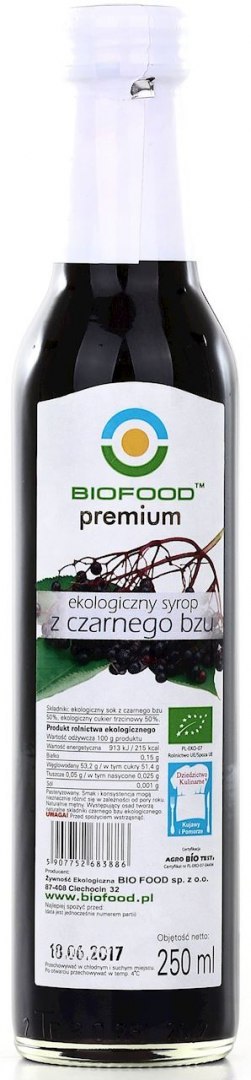 SYROP Z CZARNEGO BZU BIO 250 ml - BIO FOOD