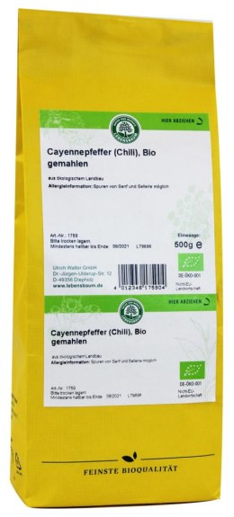 CHILI (PIEPRZ CAYENNE) BIO 500 g - HORECA (LEBENSBAUM)