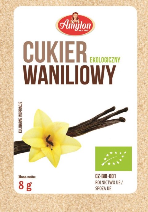 CUKIER Z WANILIĄ BOURBON BEZGLUTENOWY BIO 8 g - AMYLON