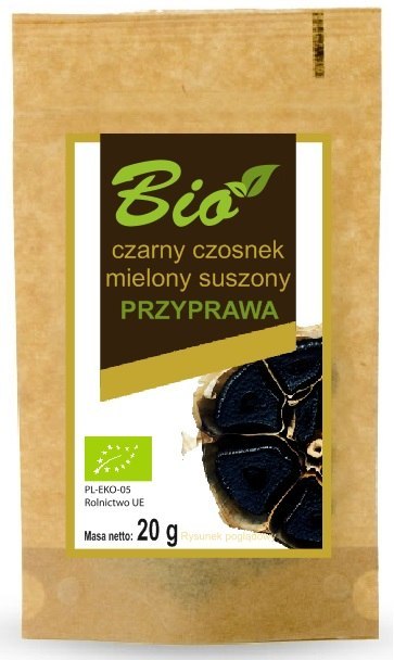 CZARNY CZOSNEK MIELONY SUSZONY BEZGLUTENOWY BIO 20 g - PRZETWORY Z NATURY