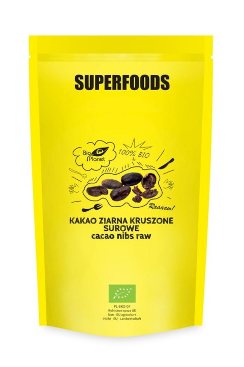 KAKAO ZIARNA KRUSZONE SUROWE BIO 600 g - BIO PLANET SUPERFOODS