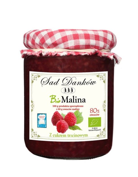 MALINA 80 % Z CUKREM TRZCINOWYM BIO 270 g - SAD DANKÓW