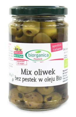 OLIWKI MIX Z PESTKĄ W OLIWIE Z OLIWEK EXTRA VIRGIN BIO 280 g (SŁOIK) - BIO ORGANICA ITALIA