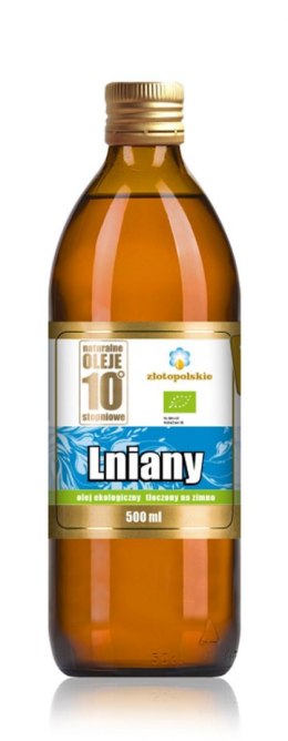 OLEJ LNIANY TŁOCZONY NA ZIMNO BIO 500 ml - ZŁOTO POLSKIE