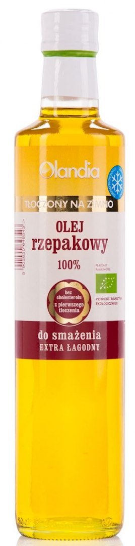 OLEJ Z ZARODKÓW RZEPAKU DO SMAŻENIA TŁOCZONY NA ZIMNO BIO 500 ml - OLANDIA
