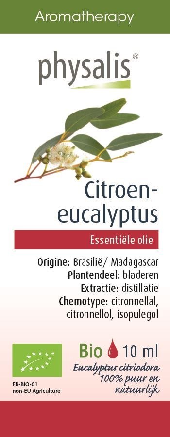 OLEJEK ETERYCZNY EUKALIPTUS CYTRYNOWY BIO 10 ml - PHYSALIS