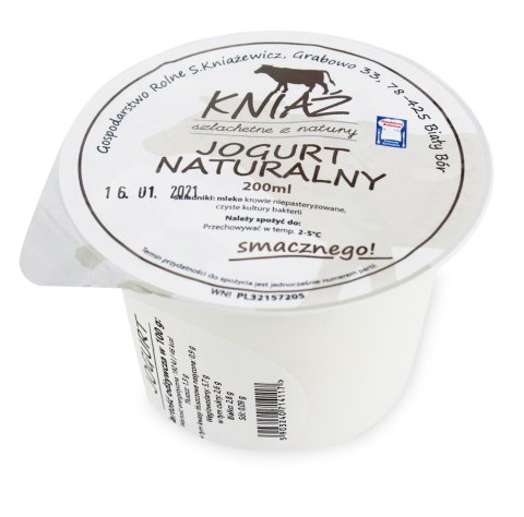 JOGURT NATURALNY 1,3 % BIO 200 ml - EKO KNIAŹ (NA ZAMÓWIENIE)