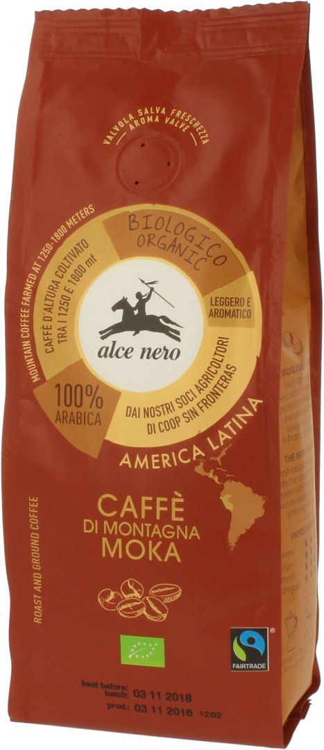 KAWA MIELONA ARABICA 100 % MOKA GÓRSKA BIO 250 g - ALCE NERO