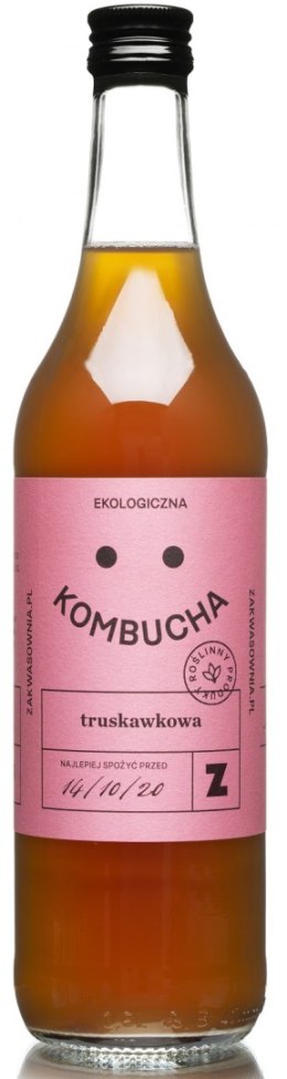 KOMBUCHA TRUSKAWKOWA BIO 500 ml - DELIKATNA