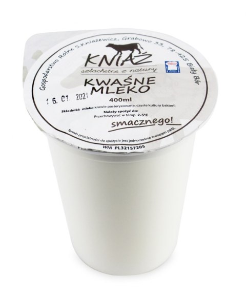 KWAŚNE MLEKO BIO 400 ml - EKO KNIAŹ (NA ZAMÓWIENIE)