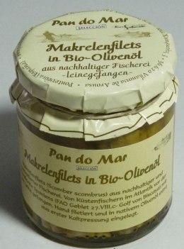 MAKRELA FILETY W BIO OLIWIE Z OLIWEK EXTRA VIRGIN 220 g (SŁOIK) - PAN DO MAR