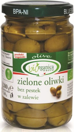 OLIWKI ZIELONE BEZ PESTEK W ZALEWIE BIO 280 g (150 g) (SŁOIK) - BIO ORGANICA ITALIA