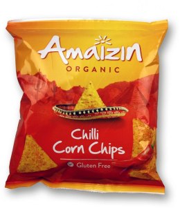 CHIPSY TORTILLA KUKURYDZIANE CHILI BEZGLUTENOWE BIO 75 g - AMAIZIN