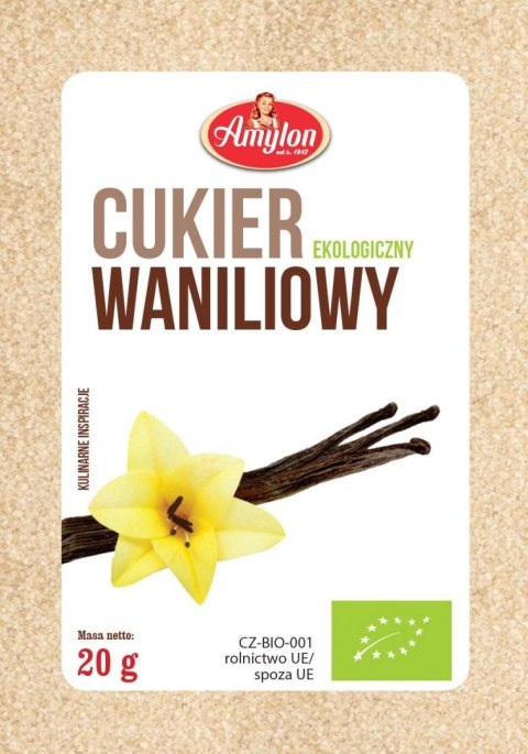 CUKIER Z WANILIĄ BOURBON BEZGLUTENOWY BIO 20 g - AMYLON