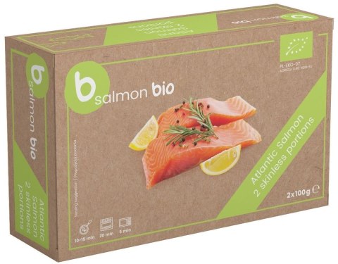 ŁOSOŚ ATLANTYCKI BEZ SKÓRY MROŻONY PORCJE BIO (2 x 100 g) 200 g (KARTON) - BETTER FISH