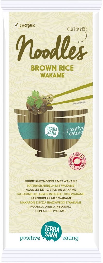 MAKARON (RYŻOWY RAZOWY Z WAKAME) NOODLE SPAGHETTI BEZGLUTENOWY BIO 250 g - TERRASANA