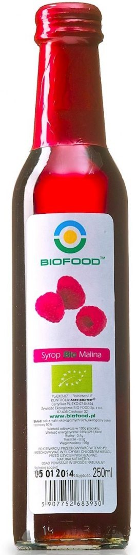 SYROP MALINOWY BIO 250 ml - BIO FOOD