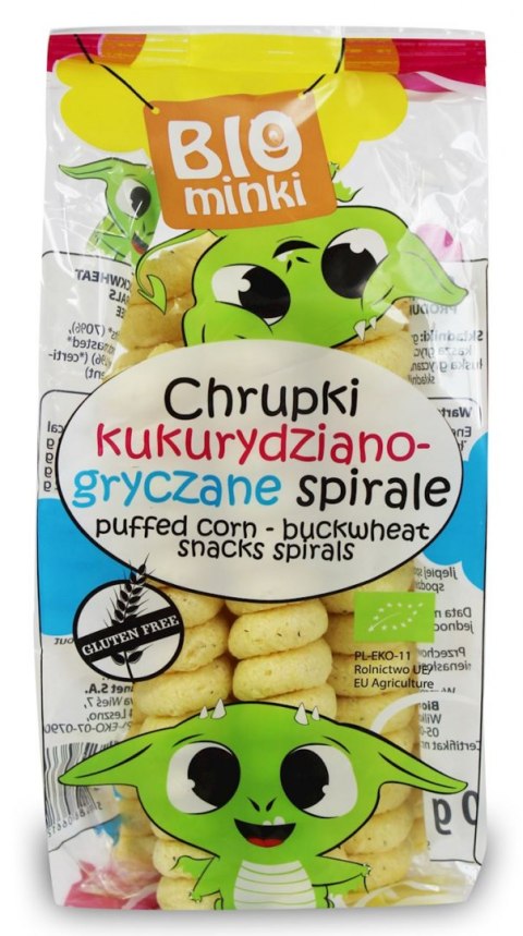 CHRUPKI KUKURYDZIANO-GRYCZANE SPIRALE BEZGLUTENOWE BIO 60 g - BIOMINKI