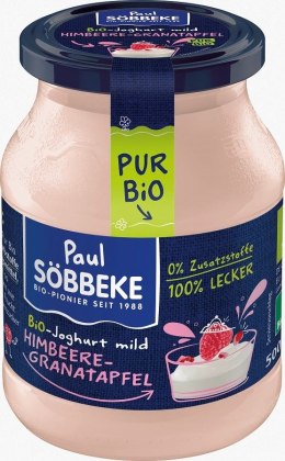 JOGURT KREMOWY MALINA - GRANAT BIO 500 g (SŁOIK) - SOBBEKE