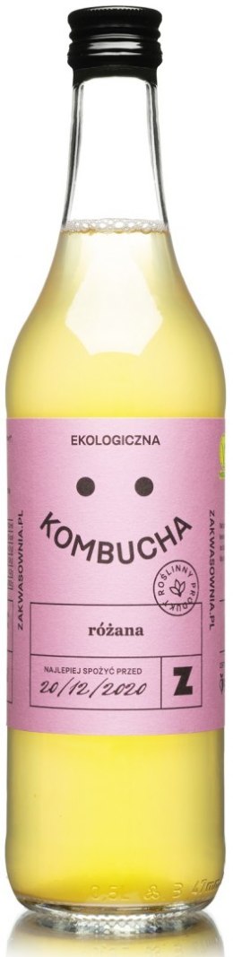 KOMBUCHA RÓŻANA BIO 500 ml - DELIKATNA