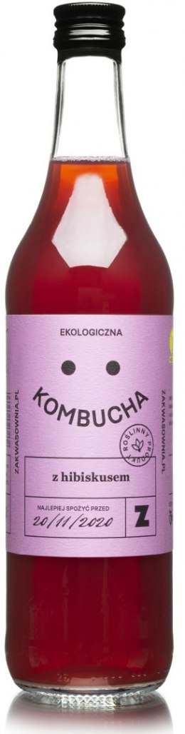 KOMBUCHA Z HIBISKUSEM BIO 500 ml - DELIKATNA