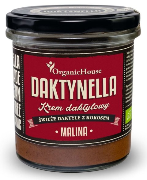 KREM KOKOSOWO - DAKTYLOWY MALINA BEZGLUTENOWY BIO 280 g - ORGANICHOUSE (DAKTYNELLA)