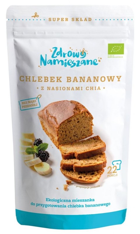 MIESZANKA NA CHLEBEK BANANOWY Z NASIONAMI CHIA BEZGLUTENOWA BIO 400 g - ZDROWO NAMIESZANE