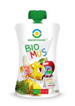 MUS ANANASOWO - BANANOWO - JABŁKOWY BEZGLUTENOWY BIO 120 g - BIO FOOD