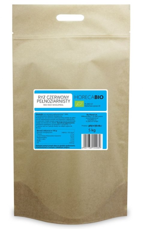 RYŻ CZERWONY PEŁNOZIARNISTY BIO 5 kg - HORECA (BIO PLANET)