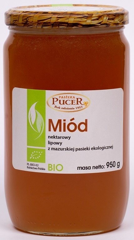 MIÓD LIPOWY BIO 950 g - PASIEKA PUCER