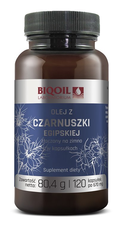 OLEJ Z CZARNUSZKI TŁOCZONY NA ZIMNO (670 mg) 120 KAPSUŁEK - BIOOIL