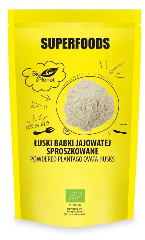 ŁUSKI BABKI JAJOWATEJ SPROSZKOWANE (BŁONNIK) BIO 150 g - BIO PLANET