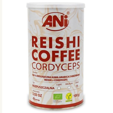 KAWA ROZPUSZCZALNA ARABICA Z REISHI I CORDYCEPS BIO 100 g - ANI