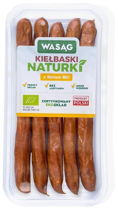 KIEŁBASKI Z FILETEM BIO 115 g - WASĄG (NA ZAMÓWIENIE)