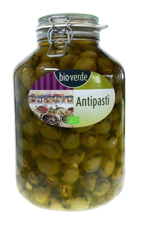 OLIWKI ZIELONE NADZIEWANE MIGDAŁAMI Z ZIOŁAMI W OLEJU BIO 4,75 kg (SŁOIK) - BIO-VERDE