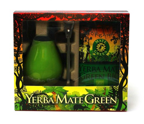 ZESTAW (YERBA MATE BIO 400 g, MATERO (LOSOWY WZÓR), BOMBILLA) - YERBA MATE GREEN ORGANIC