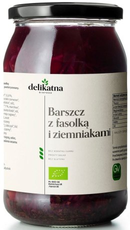 ZUPA BARSZCZ UKRAIŃSKI Z FASOLKĄ I ZIEMNIAKAMI BIO 900 ml - DELIKATNA