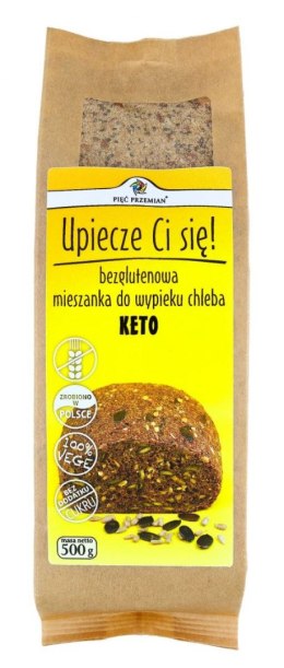 MIESZANKA DO WYPIEKU CHLEBA BEZ DODATKU CUKRÓW BEZGLUTENOWA KETO 500 g - PIĘĆ PRZEMIAN